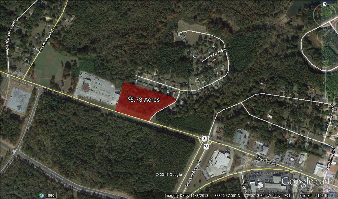 Atlanta Highway Commercial Land Tract – 5.73 Acres Zoned C-G
