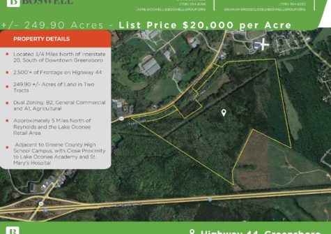 +/- 249.90 Acres – GA Highway 44 – Boswell Tract